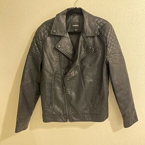 Express Men's Black Leather Jacket